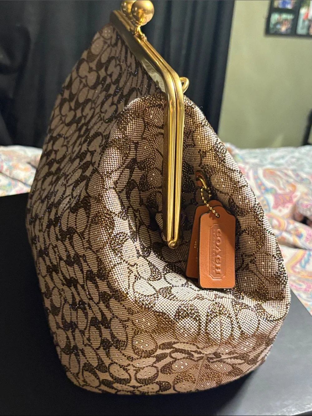 Coach Crystal kisslock large